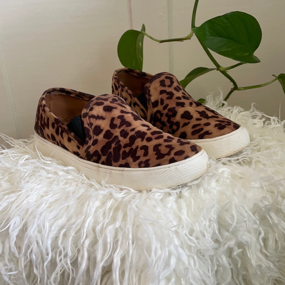 Steve Madden “Safary” Leopard-print slip-on shoes